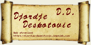 Đorđe Despotović vizit kartica